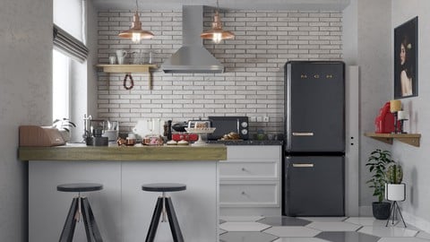 Corona Render Kaliteli Görselleştirme Mutfak Eğitim Seti eğitim seti kapağı